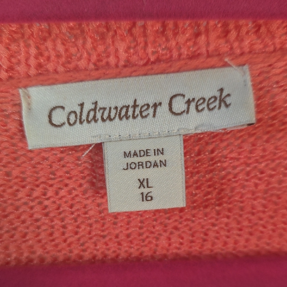 Coldwater Creek Vibrant Coral Cardigan - Picture 2 of 6